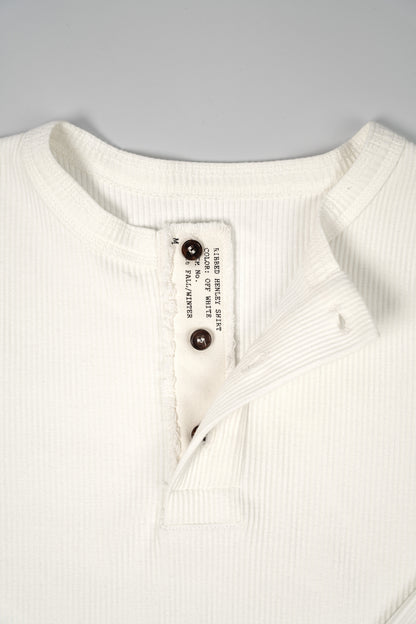 RIBBED HENLEY SHIRT OFF-WHITE